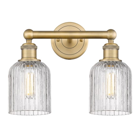 A large image of the Innovations Lighting 616-2W 11 14 Bridal Veil Vanity Brushed Brass