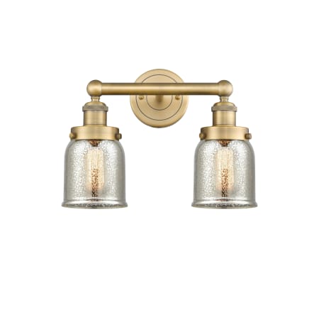 A large image of the Innovations Lighting 616-2W-10-16 Bell Vanity Brushed Brass / Silver Plated Mercury