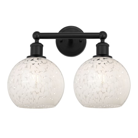 A large image of the Innovations Lighting 616-2W 12 17 White Mouchette Vanity Matte Black