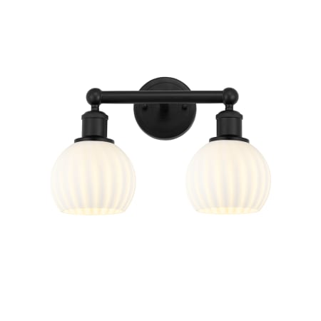 A large image of the Innovations Lighting 616-2W 10 15 White Venetian Vanity Matte Black