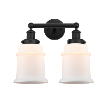 A large image of the Innovations Lighting 616-2W-13-15 Canton Vanity Matte Black / Matte White