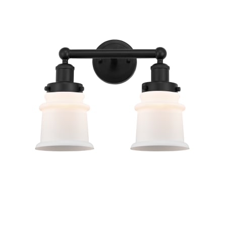 A large image of the Innovations Lighting 616-2W-11-14 Canton Vanity Matte Black / Matte White