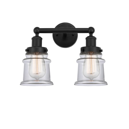 A large image of the Innovations Lighting 616-2W-11-14 Canton Vanity Matte Black / Clear