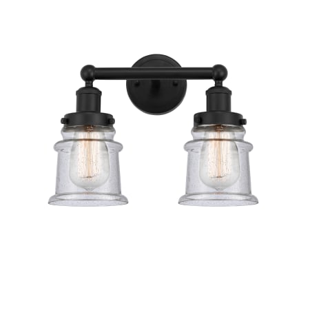 A large image of the Innovations Lighting 616-2W-11-14 Canton Vanity Matte Black / Seedy