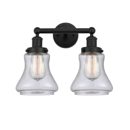 A large image of the Innovations Lighting 616-2W-10-16 Bellmont Vanity Matte Black / Seedy