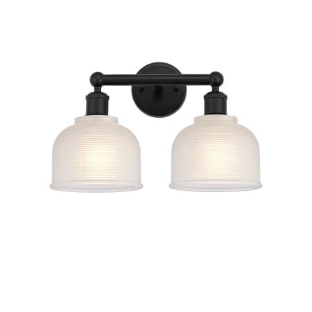 A large image of the Innovations Lighting 616-2W-11-15 Dayton Vanity Matte Black / White