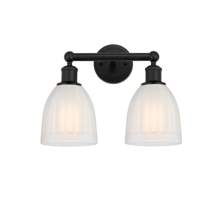 A large image of the Innovations Lighting 616-2W-12-15 Brookfield Vanity Matte Black / White