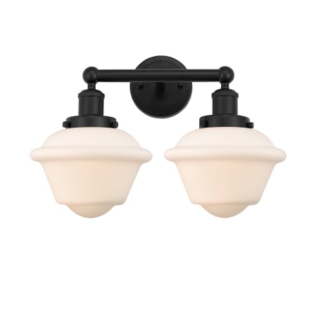 A large image of the Innovations Lighting 616-2W-10-16 Oxford Vanity Matte Black / Matte White