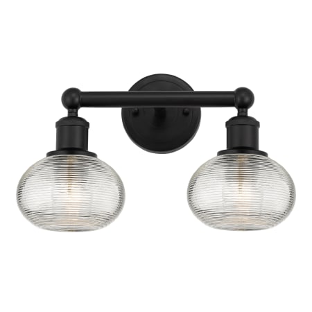 A large image of the Innovations Lighting 616-2W 9 15 Ithaca Vanity Matte Black