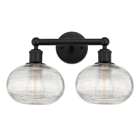 A large image of the Innovations Lighting 616-2W 11 17 Ithaca Vanity Matte Black