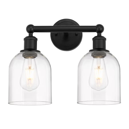 A large image of the Innovations Lighting 616-2W 12 15 Bella Vanity Matte Black / Clear