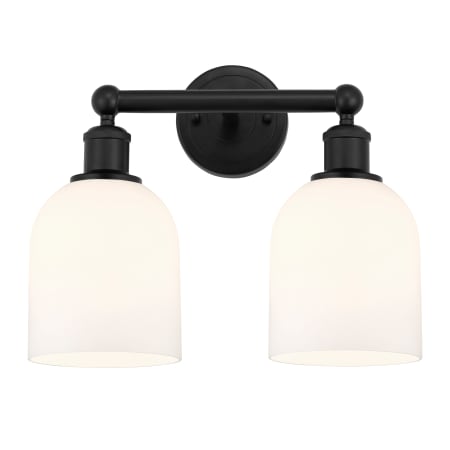 A large image of the Innovations Lighting 616-2W 12 15 Bella Vanity Matte Black / Glossy White