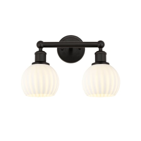 A large image of the Innovations Lighting 616-2W 10 15 White Venetian Vanity Oil Rubbed Bronze