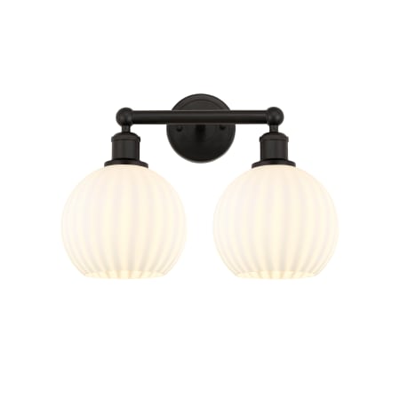 A large image of the Innovations Lighting 616-2W 12 17 White Venetian Vanity Oil Rubbed Bronze