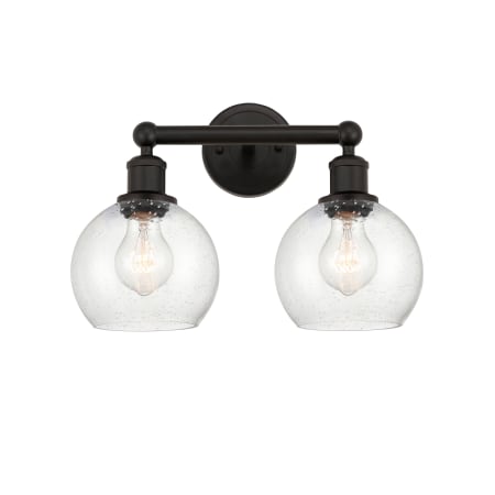 A large image of the Innovations Lighting 616-2W-11-15 Athens Vanity Oil Rubbed Bronze / Seedy