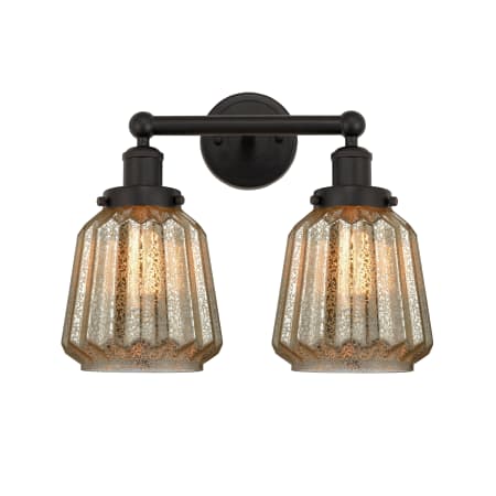 A large image of the Innovations Lighting 616-2W-10-16 Chatham Vanity Oil Rubbed Bronze / Clear
