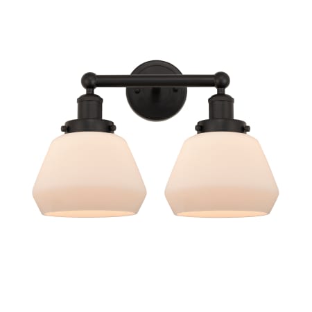 A large image of the Innovations Lighting 616-2W-10-16 Fulton Vanity Oil Rubbed Bronze / Matte White