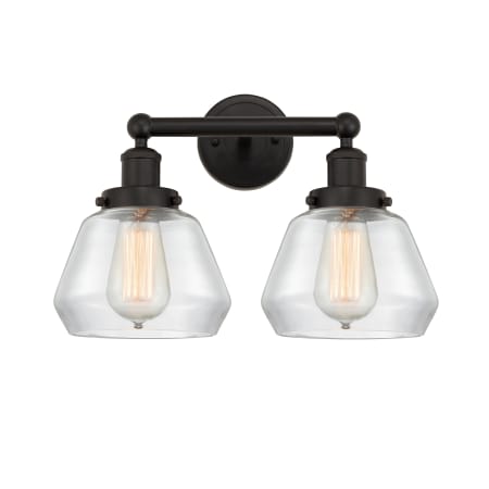 A large image of the Innovations Lighting 616-2W-10-16 Fulton Vanity Oil Rubbed Bronze / Clear