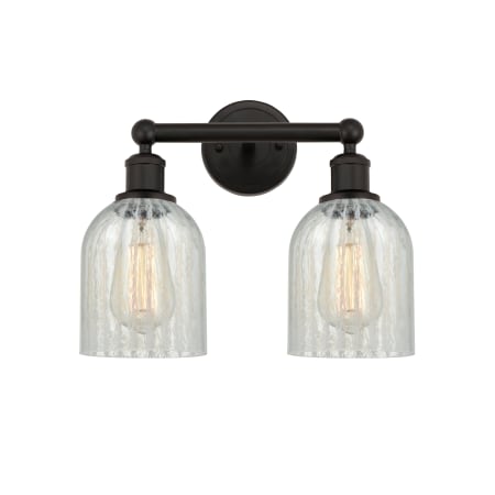 A large image of the Innovations Lighting 616-2W-12-14 Caledonia Vanity Oil Rubbed Bronze / Mouchette