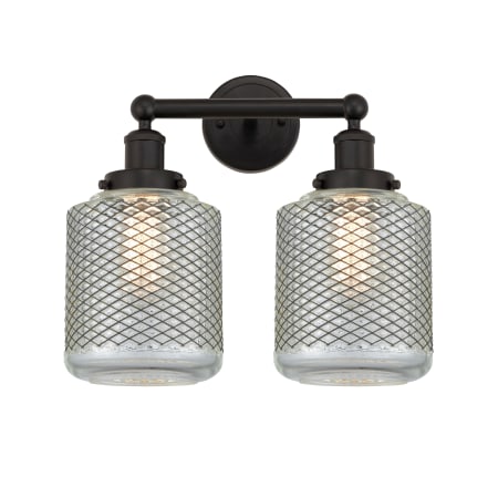 A large image of the Innovations Lighting 616-2W-12-15 Stanton Vanity Oil Rubbed Bronze / Clear Crackle