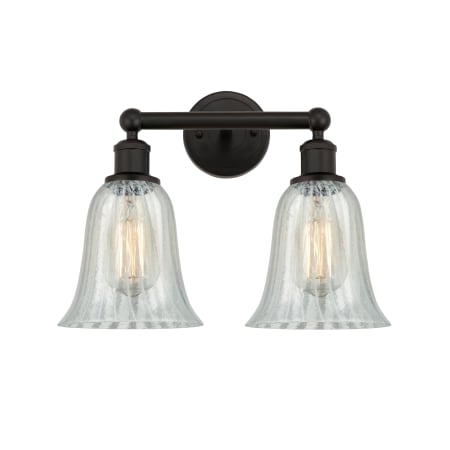 A large image of the Innovations Lighting 616-2W-14-15 Hanover Vanity Oil Rubbed Bronze / Mouchette