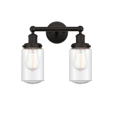 A large image of the Innovations Lighting 616-2W-10-16 Dover Vanity Oil Rubbed Bronze / Seedy