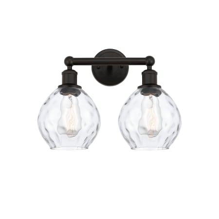 A large image of the Innovations Lighting 616-2W-11-15 Waverly Vanity Oil Rubbed Bronze / Clear