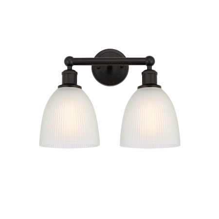 A large image of the Innovations Lighting 616-2W-12-15 Castile Vanity Oil Rubbed Bronze / White