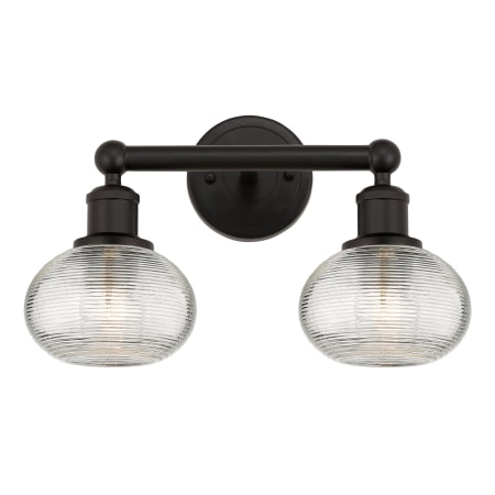 A large image of the Innovations Lighting 616-2W 9 15 Ithaca Vanity Oil Rubbed Bronze