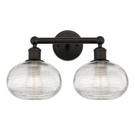 A large image of the Innovations Lighting 616-2W 11 17 Ithaca Vanity Oil Rubbed Bronze