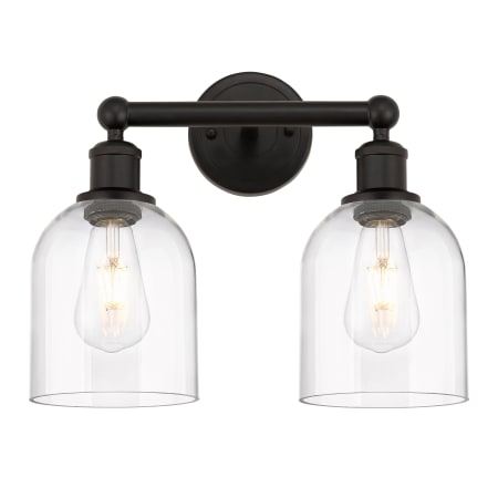 A large image of the Innovations Lighting 616-2W 12 15 Bella Vanity Oil Rubbed Bronze / Clear