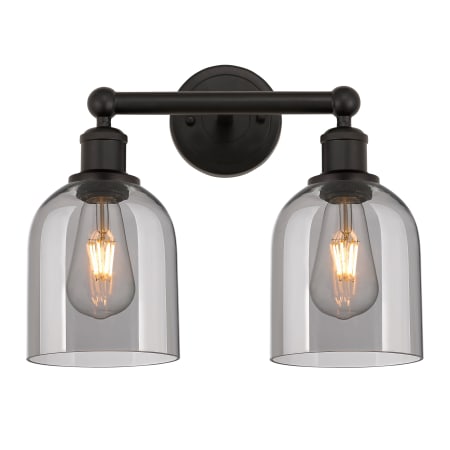 A large image of the Innovations Lighting 616-2W 12 15 Bella Vanity Oil Rubbed Bronze / Light Smoke