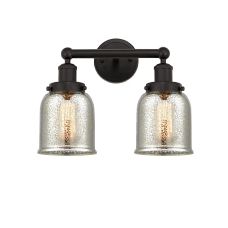 A large image of the Innovations Lighting 616-2W-10-16 Bell Vanity Oil Rubbed Bronze / Mercury