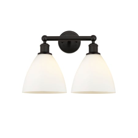 A large image of the Innovations Lighting 616-2W-12-17 Bristol Vanity Oil Rubbed Bronze / Matte White