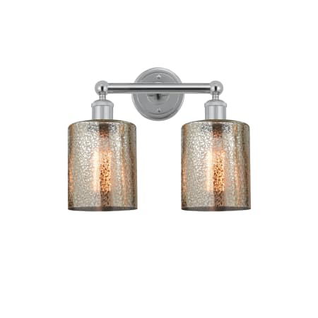 A large image of the Innovations Lighting 616-2W-12-14 Cobbleskill Vanity Polished Chrome / Mercury