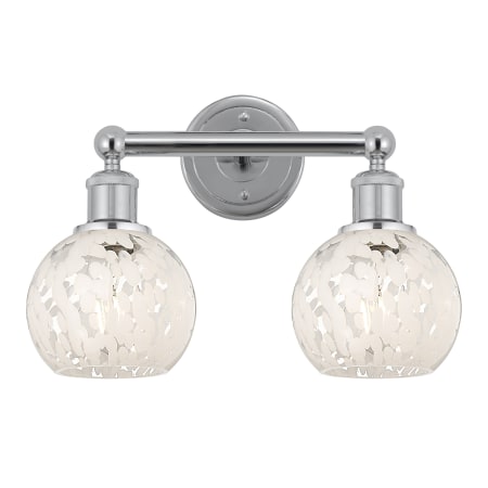 A large image of the Innovations Lighting 616-2W 10 15 White Mouchette Vanity Polished Chrome