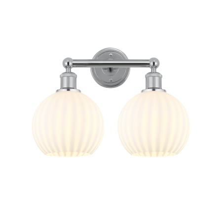 A large image of the Innovations Lighting 616-2W 12 17 White Venetian Vanity Polished Chrome