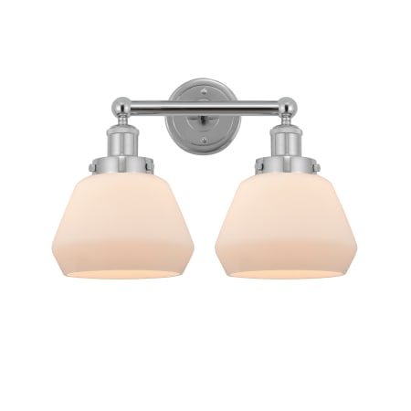 A large image of the Innovations Lighting 616-2W-10-16 Fulton Vanity Polished Chrome / Matte White