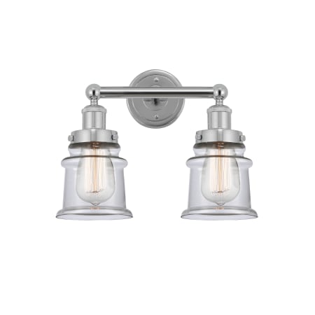 A large image of the Innovations Lighting 616-2W-11-14 Canton Vanity Polished Chrome / Clear