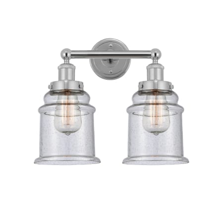 A large image of the Innovations Lighting 616-2W-13-15 Canton Vanity Polished Chrome / Seedy