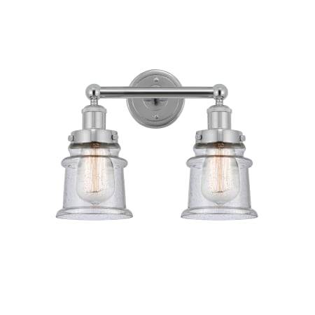 A large image of the Innovations Lighting 616-2W-11-14 Canton Vanity Polished Chrome / Seedy