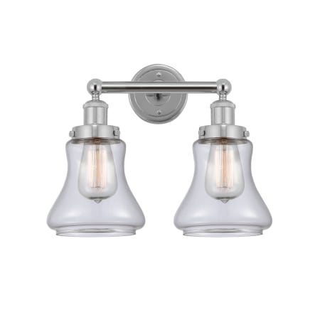 A large image of the Innovations Lighting 616-2W-10-16 Bellmont Vanity Polished Chrome / Clear