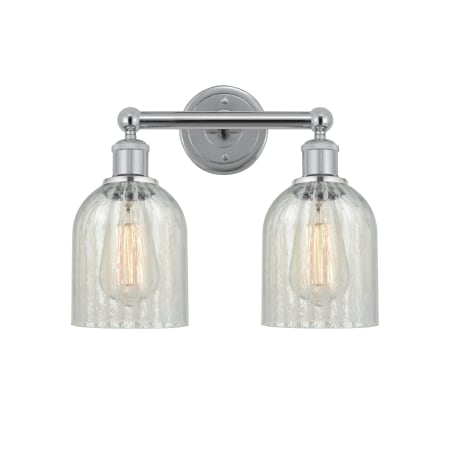 A large image of the Innovations Lighting 616-2W-12-14 Caledonia Vanity Polished Chrome / Mouchette