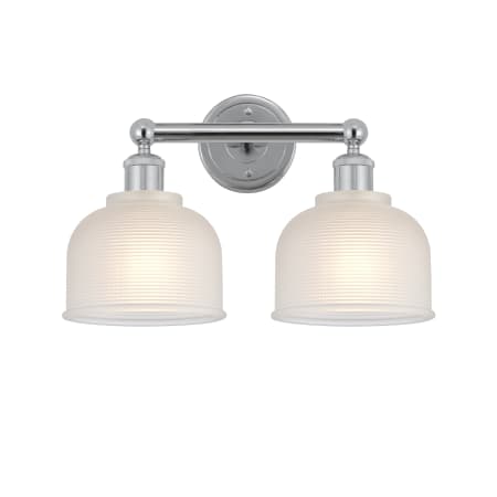 A large image of the Innovations Lighting 616-2W-11-15 Dayton Vanity Polished Chrome / White