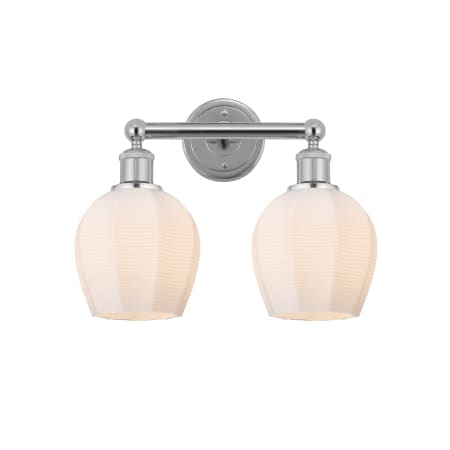 A large image of the Innovations Lighting 616-2W-11-15 Norfolk Vanity Polished Chrome / Matte White