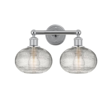 A large image of the Innovations Lighting 616-2W 11 17 Ithaca Vanity Polished Chrome