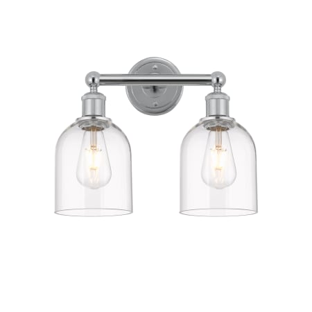 A large image of the Innovations Lighting 616-2W 12 15 Bella Vanity Polished Chrome / Clear