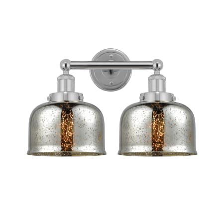 A large image of the Innovations Lighting 616-2W-10-16-L Bell Vanity Polished Chrome / Mercury