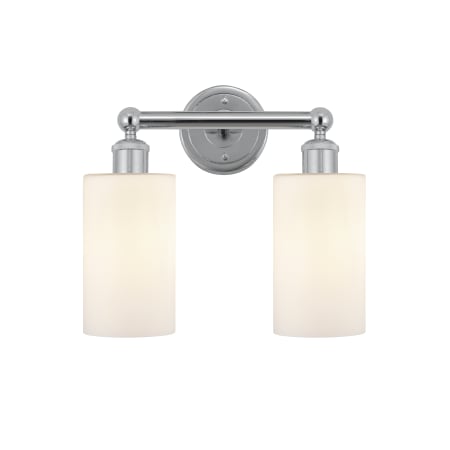 A large image of the Innovations Lighting 616-2W-11-13 Clymer Vanity Polished Chrome / Matte White