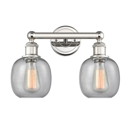 A large image of the Innovations Lighting 616-2W-12-15 Belfast Vanity Polished Nickel / Seedy